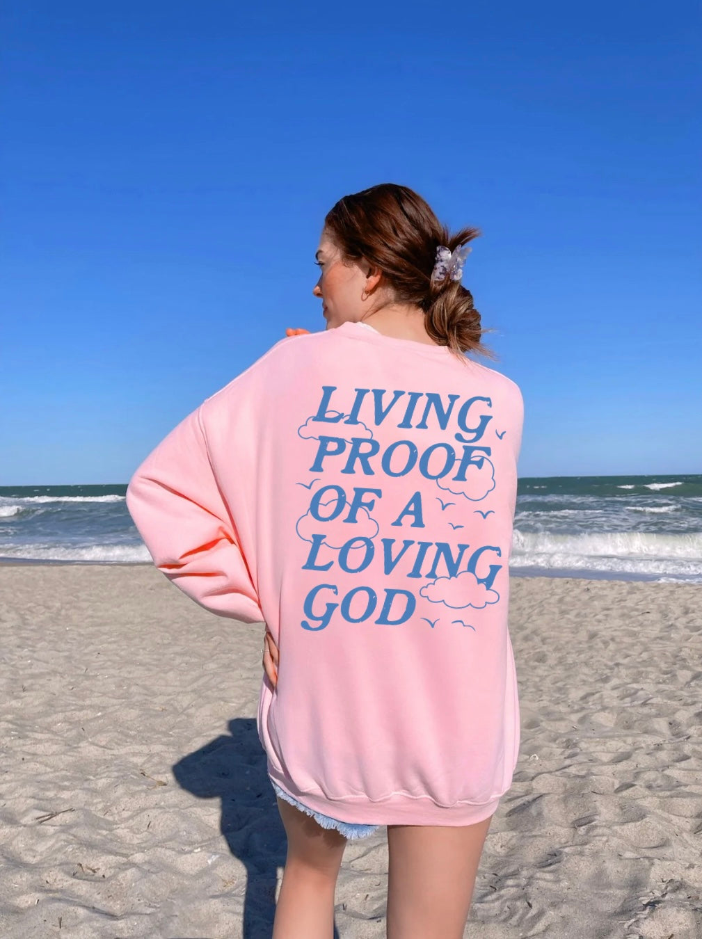 Living Proof of a Loving God Unisex Crewneck